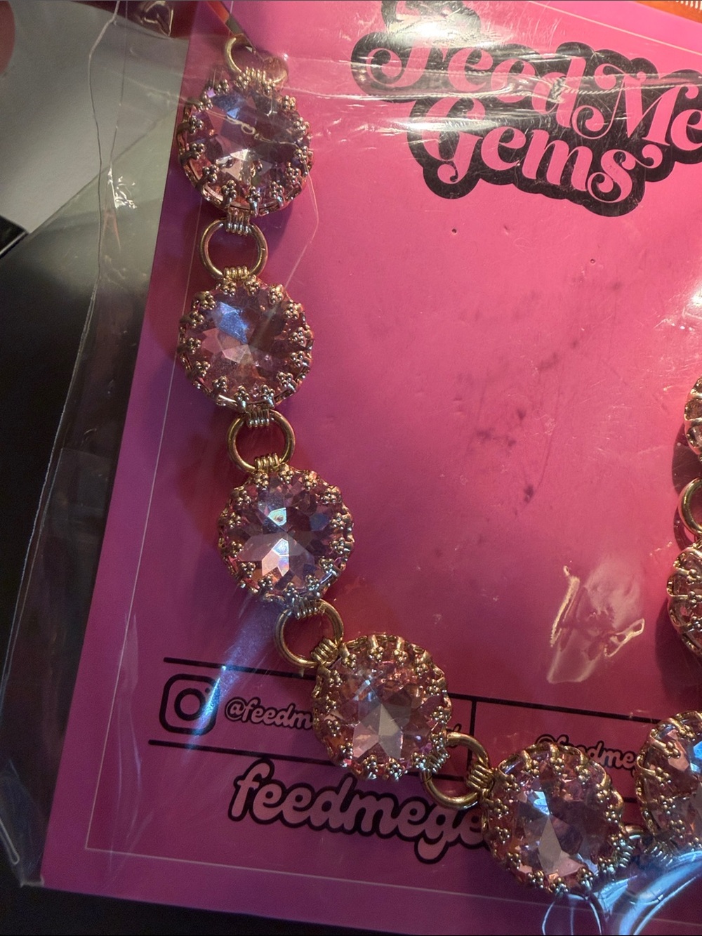 NEW Feed Me Gems Blush Pink “Gemini Necklace” - Picture 9 of 11